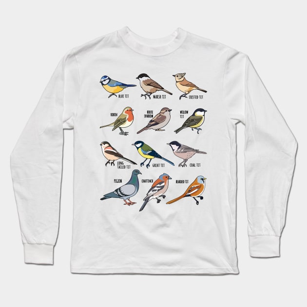 Birdwatching Birder Gift Wildlife Birds Long Sleeve T-Shirt by qwertydesigns